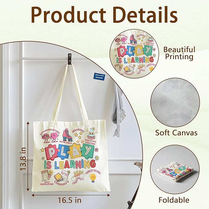 Tote Bag For Women Man, Reusable Work Shopping Grocery Shoulder Bags