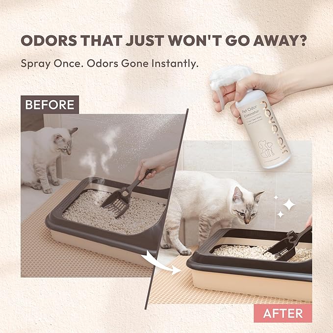 Pet Odor Eliminator Spray for Dog & Cat – Neutralizes Urine, Litter Box & Carpet Smells | Non-Toxic, Fragrance-Free, Pet-Safe | Ti-Oxy™ Technology – No Enzymes, No Masking, 10.1 Fl Oz
