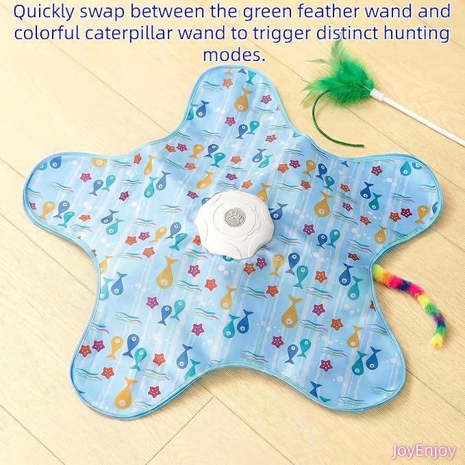 Interactive Cat Toy – Hide and Seek 5-Hole Motion Activated Toy with Bird Sound USB Rechargeable for Multi Cat Household Indoor Cats