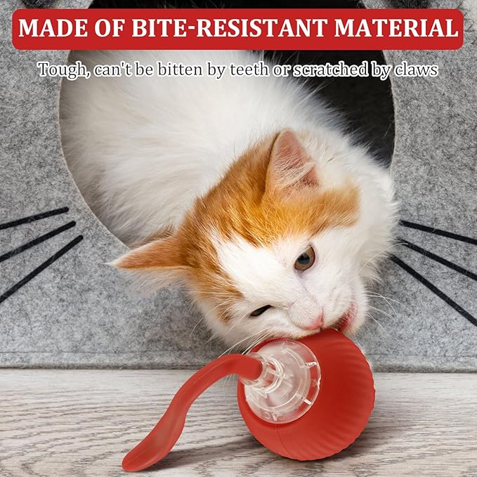Interactive Cat Toy Ball 3 Modes Cat Moving Ball Smart Timing Cat Rolling Ball Anti Bite Smart Cat Ball Toy Compact Interactive Cat Ball Interactive Rolling Dog Ball for Dogs Cats