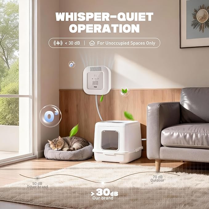 Cat Litter Deodorizer – 99% Odor Removal, Ozone Air Purifier for Pets, Strong Odor Eliminator for Litter Box, Toilet, Closet, Cabinet, Shoe, Garage