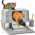 Stainless Steel Cat Litter Box with Lid - XL 3-in-1 Design for Indoor Cats - Stainless Steel Litter Box - Maximum Privacy and Odor Control for Indoor Cats - Gray