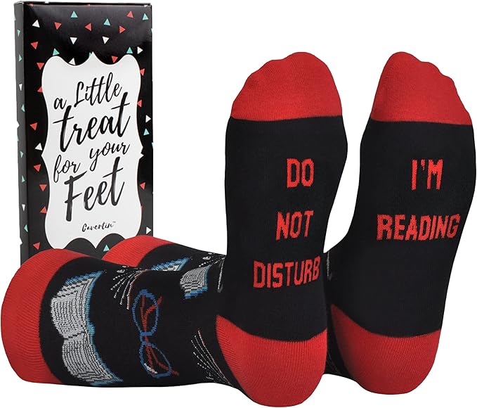 Cavertin Women's Novelty Socks with Gift Box Cat Lover Dog Mom Book Lover Cat Mom Llama Unicorn Sloth Corgi