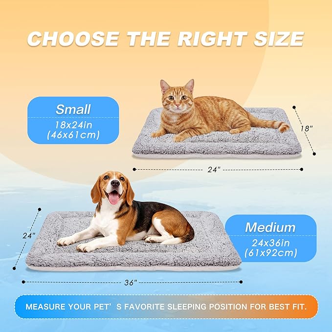 Self Warming Cat Bed, Reversible Warming Cooling Cat Bed, Winter Warm Cats Pad & Summer Cooling Cats Mat, Soft Pet Mat for Kitty & Small Dogs, Perfect for Crates, Beds, Sofas, Dark Blue, 24"x36"