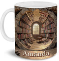 Personalized Book Lover Gifts - Book Lovers Gift For Bookworm, Readers, Librarians, Bookish - Library Bookshelf Mug Custom Avatar - Bookish Gift For Friends, Women, Her