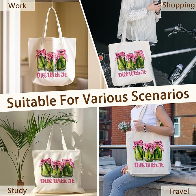 Tote Bag For Women Man, Reusable Work Shopping Grocery Shoulder Bags
