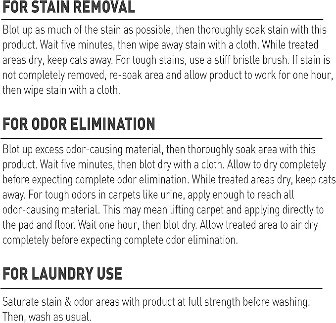 Nature's Miracle Set-In Stain Destroyer, 1 Gallon, For Cat Messes, Oxy Formula With Orange Scent (Pack of 4)