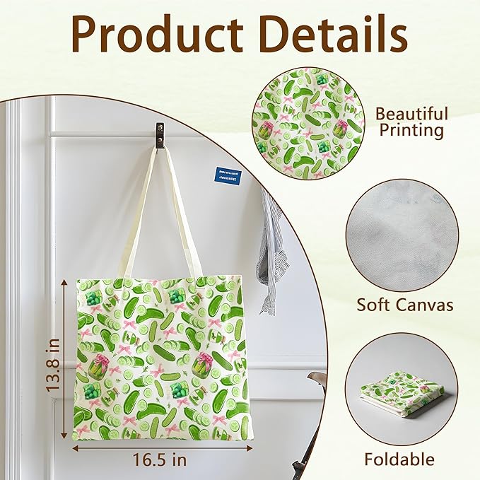 Tote Bag For Women Man, Reusable Work Shopping Grocery Shoulder Bags