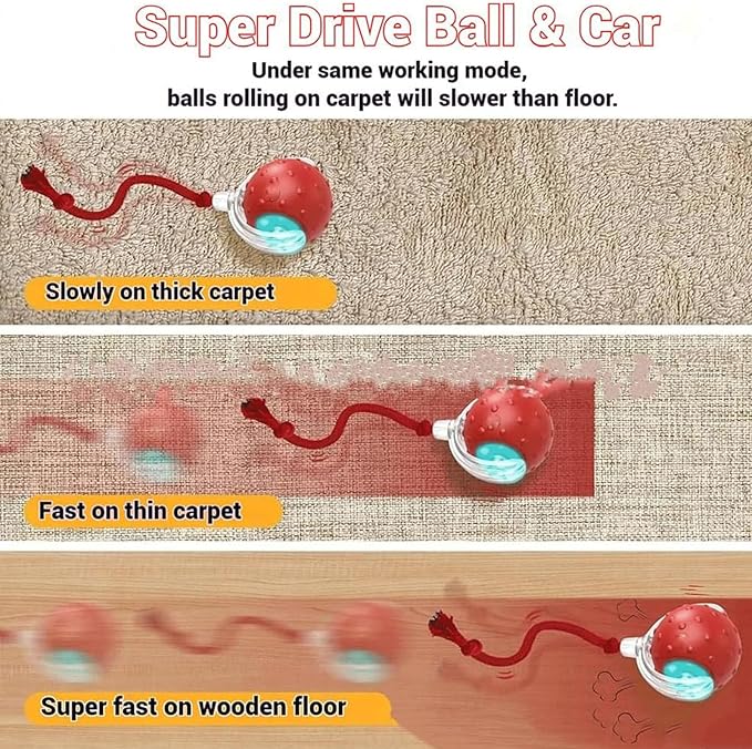 2026 New Dog Toy, Motion Dog Toy, Interactive Rolling Ball with Birdsong, Smart 360° Automatic Rolling Electric Dogs Ball Toys with Rope for Dogs and Cat Indoor Play (2Mix)
