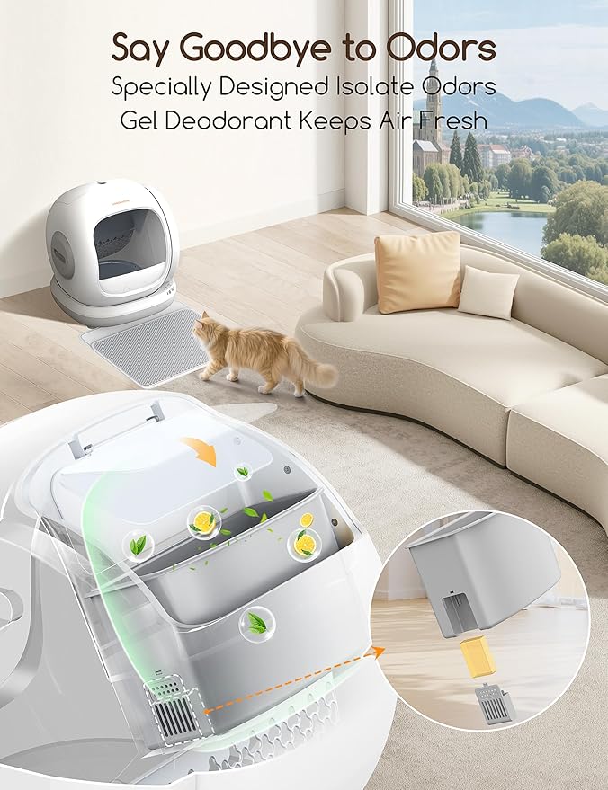 MeoWant Pet Odor Eliminator for MW-SC01/MW-SC02/LB02 self-cleaning litter boxes, Cat Litter Deodorizer Gel Compatible with MeoWant Automatic Cat Litter Box, 3PCS