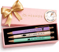 MESMOS 3pk Cute Cat Pens, Sassy and Funny Cat Lover Gifts for Women, Aesthetic Ballpoint Pens Beautifully Packaged, German-made Ink and Swiss-made Ink