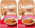 Delectables Hartz Savory Broths Tuna & Salmon Lickable Wet Cat Treats,(Pack of 24)