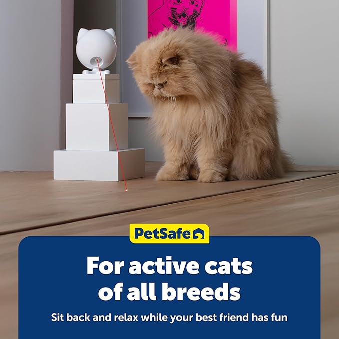 PetSafe Dancing Dot Laser Cat Toy - Encourages Exercise & Mental Stimulation - Random Laser Patterns - Battery Operated - Safe for Cats - Award-Winning - Compact Design