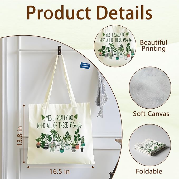 Tote Bag For Women Man, Reusable Work Shopping Grocery Shoulder Bags