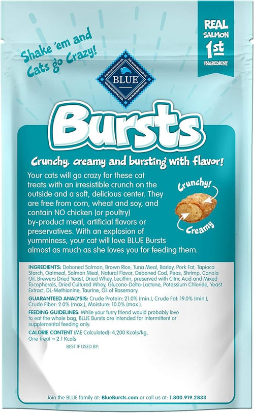 Blue Buffalo Bursts Crunchy Cat Treats, Seafood 2-oz Bag (6 Pack)