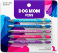 rubyloo Funny Dog Mom Gift Pen Set – 5 Black Ink Ballpoint Pens with Stylus Tips & Durable Metal Barrels with Hilarious Doggy Quotes – Cute Dog Mom Gift for Women for Mother's Day or Birthday Present