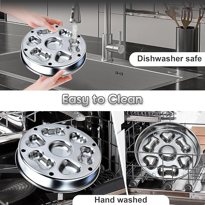 2 in 1 Slow Feeder Dog Bowl Stainless Steel, Medium Breed 2-Cups Slow Down Eating Dish, Dog Cat Food Bowls for Small & Medium Sized Dog (Dual-Purpose Dish)