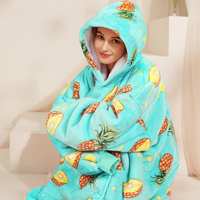 Narecte Cozy Oversized Blanket Hoodie Wearable Blanket Adults Soft Hooded Blanket Hoodie Birthday Gifts for Women Christmas