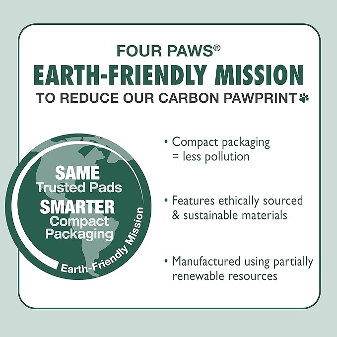 Four Paws Wee-Wee Odor Control with Febreze Freshness Pee Pads for Dogs & Puppies, Leak-Proof Dog Housebreaking Potty Training Floor Protection, Spring Fresh Scent, 22" x 23", 100 Count