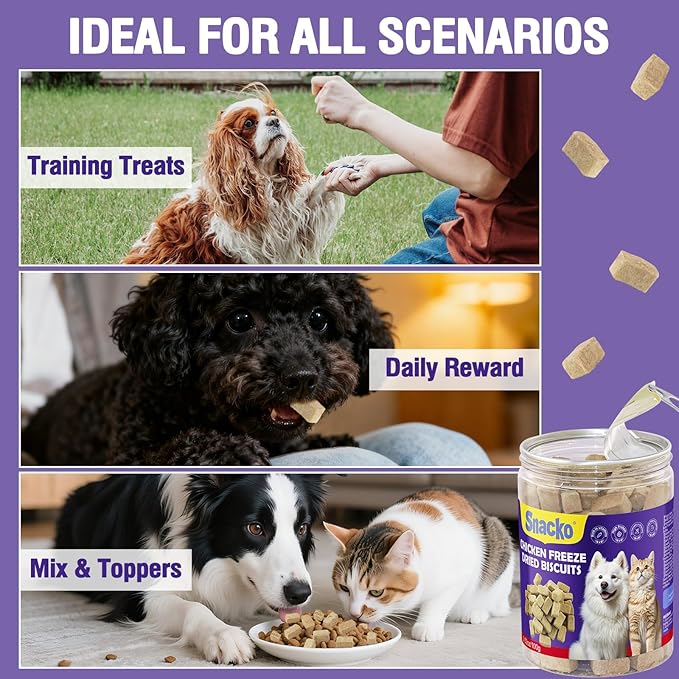 Freeze Dried Cat Dog Treats Chicken Liver Dry Cube Helathy Puppy Pet Training Reward Snack D