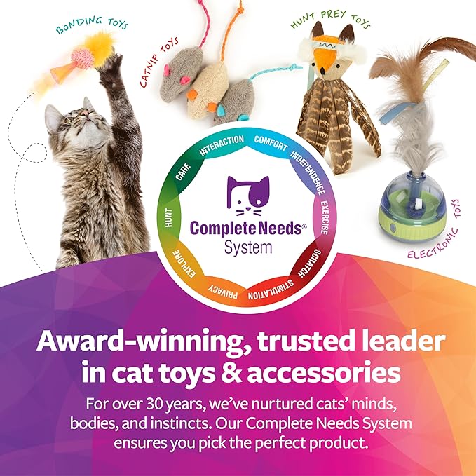 SmartyKat Kitty Camp Crinkle Cat Tent Hideaway, Collapsible Tent with Detachable Feather Toy for Privacy & Play for Cats & Kittens, Beige, One Size