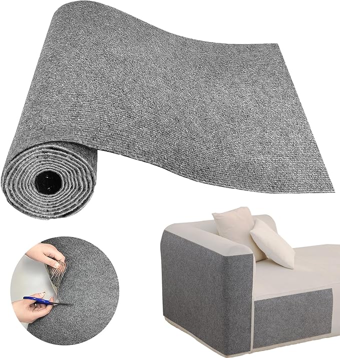 Cat Scratch Couch Furniture Protector, Adhesive Cat Scratch Pad Deterrent for Furniture, DIY Climbing Cat Scratcher Couch Protector from Cat Claws Scratching for Indoor (Light Grey, 78.7x15.8Inch)
