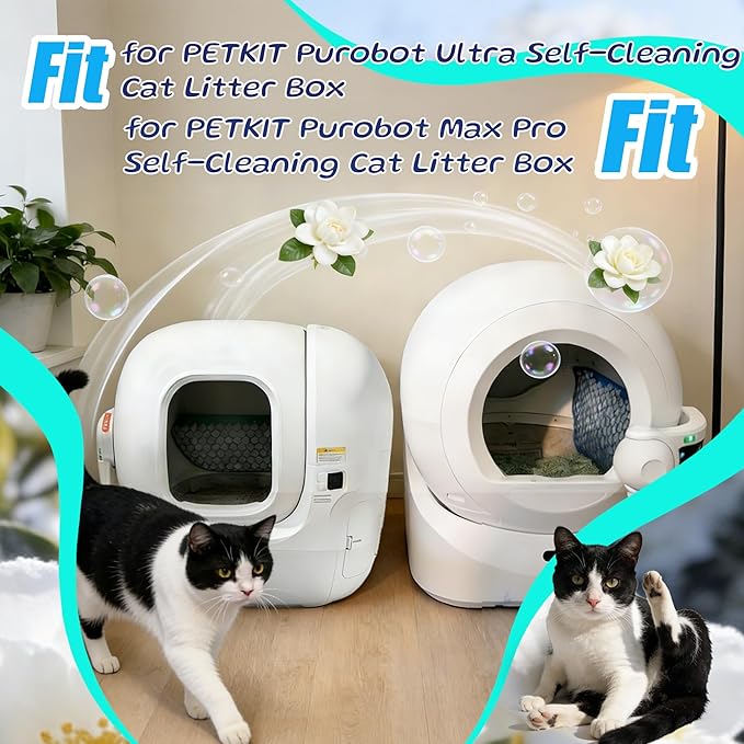 6PCS N60 Odor Control for PUROBOT Ultra, for PUROBOT Max Pro/2 and for PUROBOT Crystal Duo Self Cleaning Cat Litter Tray, Long-Lasting Effective Litter Box Odor Remover, Litter Deodorizer