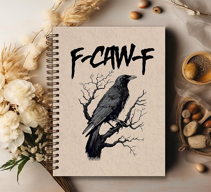 KDHTY Vintage Crow Notebook,Goth School Office supplies,Gothic Notebook Planner for Men,Black Gothic Notebook Spiral Journal Goth Gifts for Women,Back To School,5.5 x 8.3