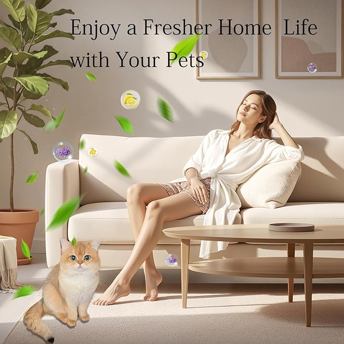 10 PCS Cat Litter Deodorizer Refills Compatible with Whisker OdorTrap Pod,Odor Remover Refills for Litter-Robot 4 Waste Bags & Litter-Robot 3 Waste Drawer, Litter Box Odor Eliminator (Lavender)