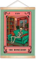 HEYJEEPER The Homeboy Wall Art Decor,Funny Skeleton Tarot Card Linen Poster,Humour Home Wall Decor for Bedroom,Living Room,or Stay-Home Guys Gift 14x18inch (The Homeboy)