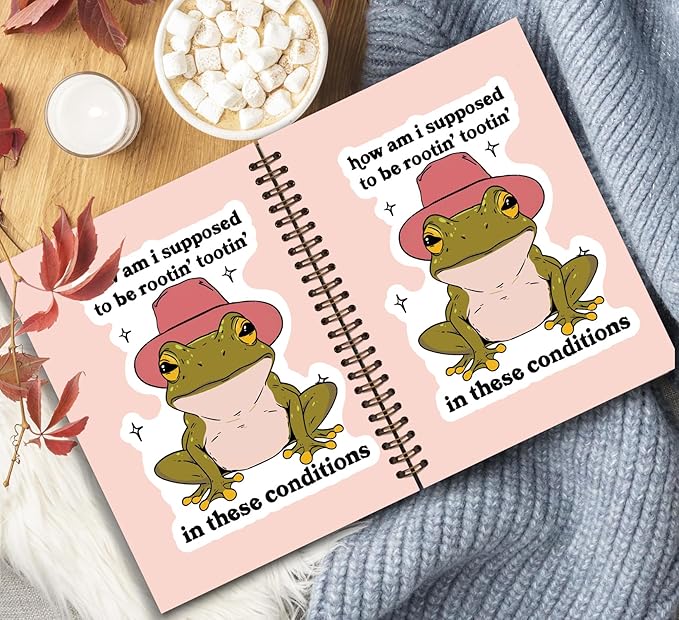 KDHTY Funny Cute Frog Notebook,Cute Western Frog Notebook Journal,Western Office Supplies,Cowgirl Notebooks Gifts for Women Men,Funny School Office Supplies,5.5 x 8.3