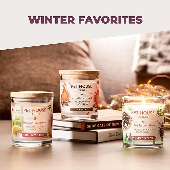 Pet House Candles, Scented Pet Friendly Candles, Clean Burning Plant-Based with a Natural Fiber Wick - BlackBerry Tea, 9 oz, 2 Pack