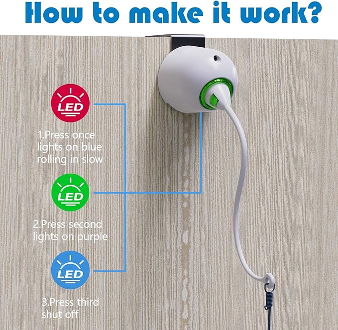 Cat Toys Hanging Door Electric and Moving Ball, Cats Toy Interactive for Indoor for Bored Feather Toys Kitten Rechargeable Door Hanging Automatic Retractable String（White）