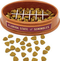 NCAA Super-Bowl - Florida State Seminoles Slow Feeder Dog Bowl. Football Design Slow Feeding Cat Bowl for Healthy Digestion. Non-Slip Pet Bowl for Large & Small Dogs & Cats