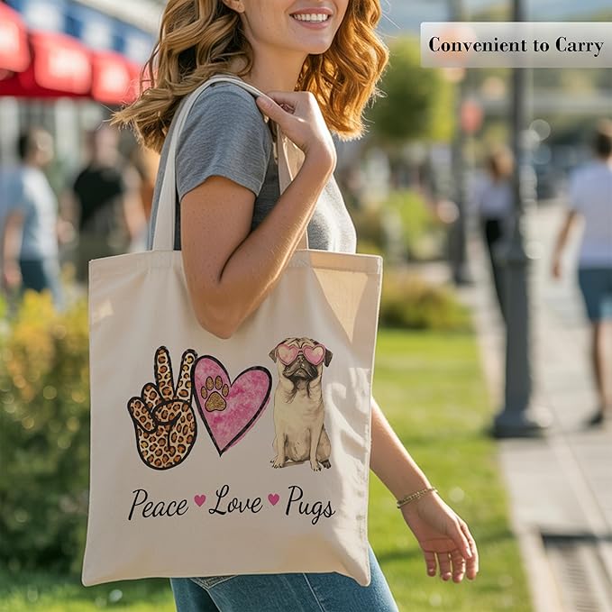 Pets Lover Gifts Tote Bag for Women, Dogs Cats Bee Aesthetic Canvas Bag with Inner Pocket