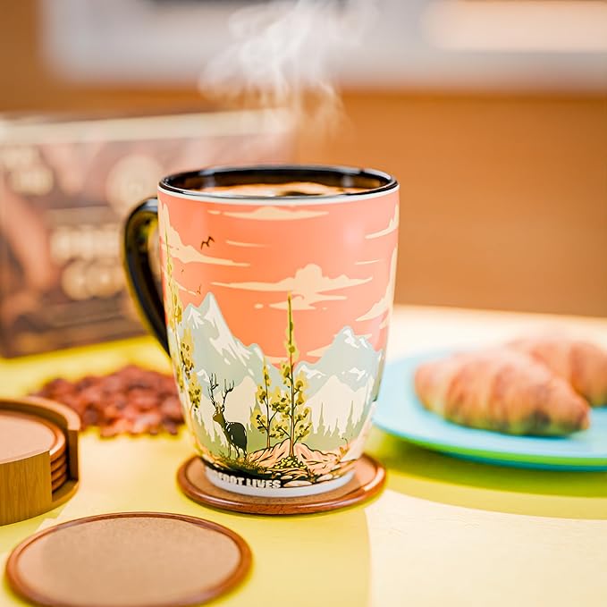 Color Changing Bigfoot Coffee Mug 15OZ - Ceramic Heat Sensitive Cup Hot Cocoa Tea Milk Mugs Hot Drinks and beverages Unique Beautiful Funny Holiday Christmas gift Idea Sasquatch Cryptid lovers men dad