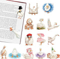 Goose Magnetic Bookmarks Gifts - 15 Pcs Silly Cute Funny Bookmark for Women Kids Book Lovers Students Bookworms Birthday Graduation Gift Magnet Page Clips School Office Reading Accessories