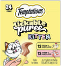 Temptations Puree Kitten Treats Lickable, Chicken and Salmon Variety Pack, 24 Pouches
