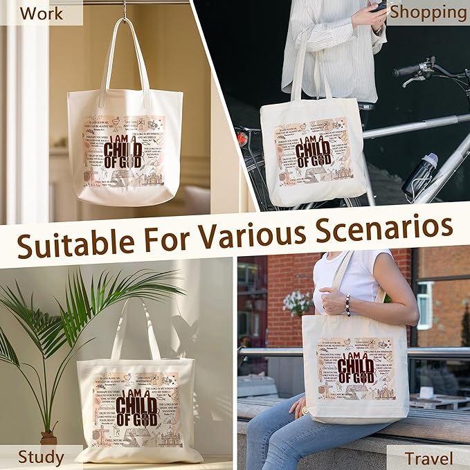Tote Bag For Women Man, Reusable Work Shopping Grocery Shoulder Bags