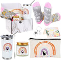 Kolewo4ever 7 Pieces Gifts for Cat Lovers,Cat Lover Gifts for Women,Christmas Gift for Women,Cats Gift for Lovers with Makeup Bag,Socks,Greeting Cards,Candle,Tumbler,Keychain