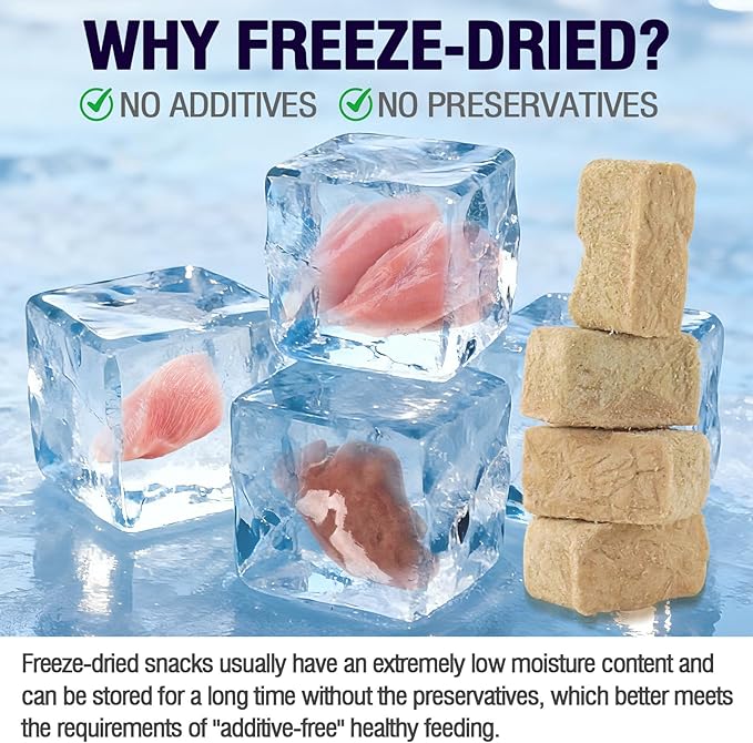 Freeze Dried Cat Dog Treats Chicken Liver Dry Cube Helathy Puppy Pet Training Reward Snack D