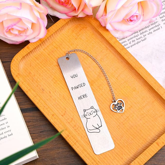 Cute Cat Bookmark, Aesthetic Book Marker Animal Funny Adorable Reading Accessories for Book Lovers Cat Lovers Men Women Teens Boys Girls Gift
