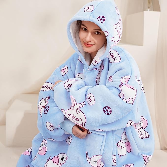 Narecte Cozy Oversized Blanket Hoodie Wearable Blanket Adults Soft Hooded Blanket Hoodie Birthday Gifts for Women Christmas