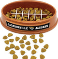 NFL Super-Bowl Jacksonville Jaguars Slow Feeder Dog & Cat Bowl. Football Design for Healthy Digestion. Non-Slip for Large & Small Pets