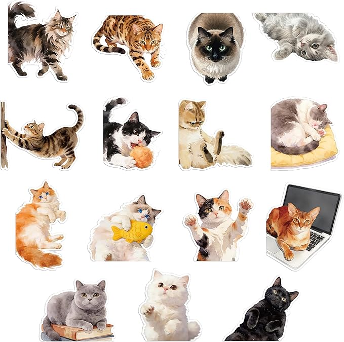 Cats Magnetic Bookmarks Gifts - 15 Pcs Cute Funny Bookmark for Women Kids Cat Lovers Students Bookworms Birthday Graduation Gift Animals Magnet Page Clips School Office Reading Accessories