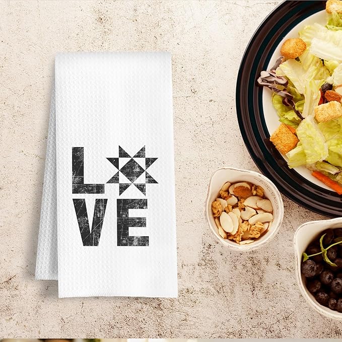Vintage Black Quilter Kitchen Towels, Gifts for Sewing Lovers Dish Tea Towels, Quilting Gifts for Quilters, Love Sewing Decorative Hand Towel for Bathroom Kitchen, 16x24 Inch