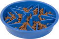 Leash Boss Slow Feeder Dog Bowls (4 Cup) Puzzle Dog Food Bowl with Feeder Holes, Fits into Elevated Pet Feeders, Slow Eating for Large, Medium & Small Sized Breeds - Blue