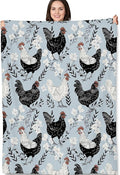 Farmhouse Chicken Blanket Gifts - Vintage Rooster Cozy Fleece Throw Blankets - Perfect for Farmhouse Decor, Country Homes, and Chicken Lovers - 50x60 Inches