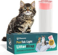 PurrTek Light Cat Litter Box Liners — LitterWrap Drawstring Bags for Automatic & Self-Cleaning Litter Boxes | Precision Fit, Jumbo Heavy-Duty, Leak-Proof, Unscented Odor Control, Replacement Refills