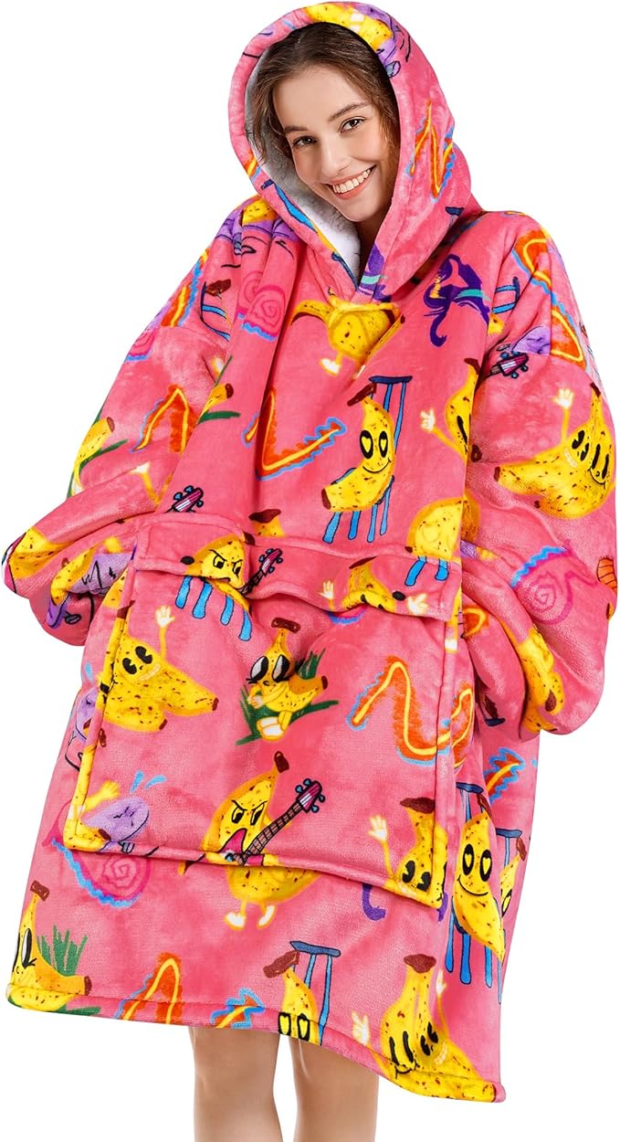 Narecte Cozy Oversized Blanket Hoodie Wearable Blanket Adults Soft Hooded Blanket Hoodie Birthday Gifts for Women Christmas